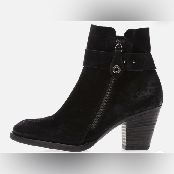 Paul Green Shoes - Paul Green Black Suede Ankle Boots w/ Zip Closure